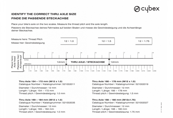 Cybex Zeno Thru Axle 168 - 180 Mm (M12 X 1.75) For Bike Trailer 2 Cybex Zeno Thru Axle 168 - 180 Mm (M12 X 1.75) For Bike Trailer - Afbeelding 2