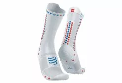 Paar Compressport Pro Racing Socks V4.0 Bike White / Orange