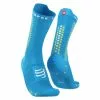 Paar Compressport Pro Racing Socks V4.0 Bike Blue / Yellow