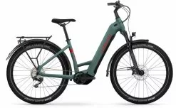 Winora Yucatan X12 Metallic Stone Blue Matte E-Bike Trekkingfiets Lage Instap