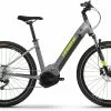 Haibike Trekking 6 Cross Gloss Grey Neon E-Bike Crossfiets Lage Instap