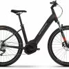 Haibike Trekking 6 Cross Matte Blk Red Reflex E-Bike Crossfiets Lage Instap