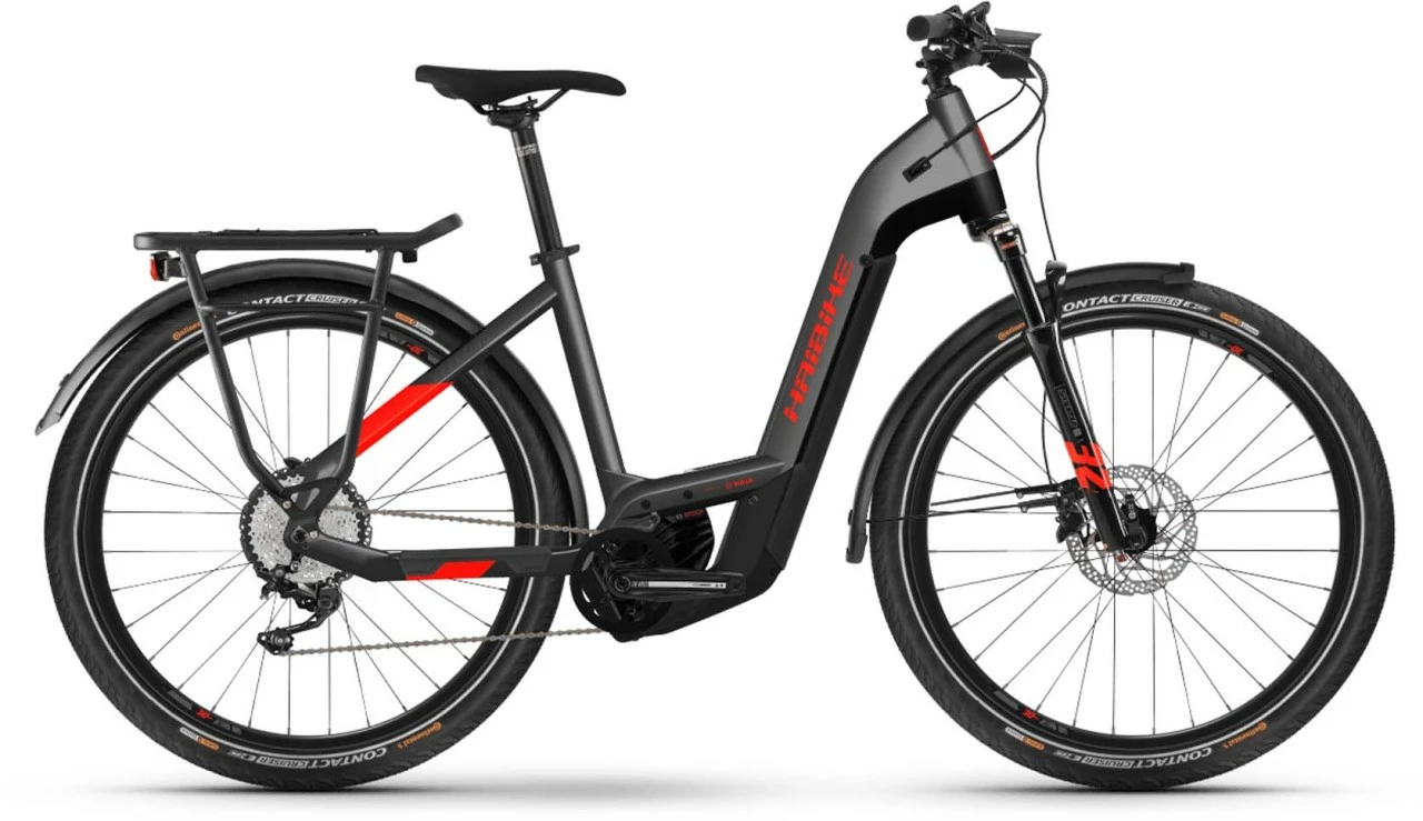 Haibike Trekking 9 I625Wh Anthracite/red E-Bike Trekkingfiets Lage Instap 1 Haibike Trekking 9 I625Wh Anthracite/red E-Bike Trekkingfiets Lage Instap