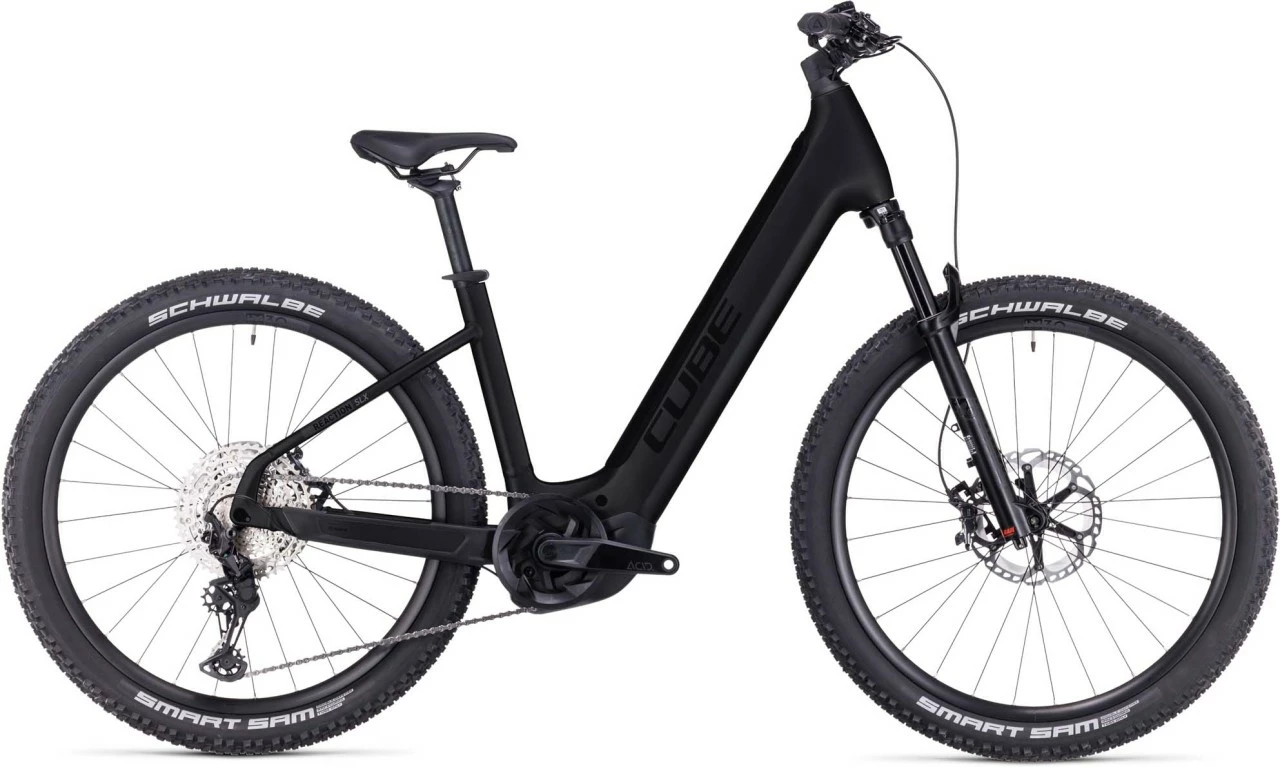 Cube Reaction Hybrid SLX 750 Black N Reflex E-Bike Hardtail Mountainbike Lage Instap 1 Cube Reaction Hybrid SLX 750 Black N Reflex E-Bike Hardtail Mountainbike Lage Instap