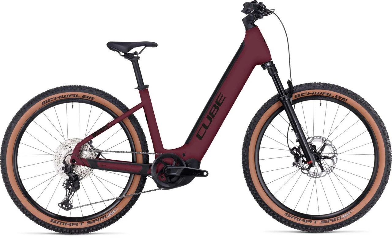Cube Reaction Hybrid SLX 750 Rubyred N Black E-Bike Hardtail Mountainbike Lage Instap 1 Cube Reaction Hybrid SLX 750 Rubyred N Black E-Bike Hardtail Mountainbike Lage Instap