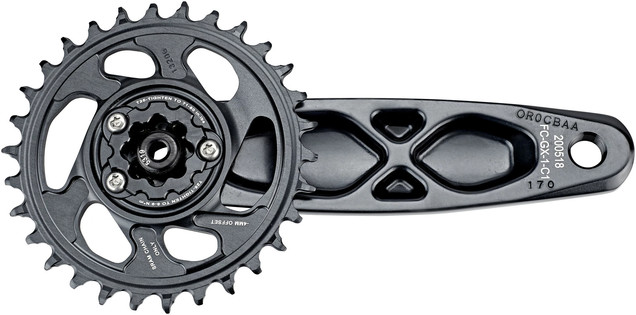 SRAM GX Eagle Fat Bike 5" DUB Crankset 12-speed 30T DM, Grijs 2 SRAM GX Eagle Fat Bike 5" DUB Crankset 12-speed 30T DM, Grijs - Afbeelding 2